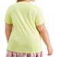 Ideology Women's Yellow Plus Size Rapidry V-Neck T-Shirt Size 2X