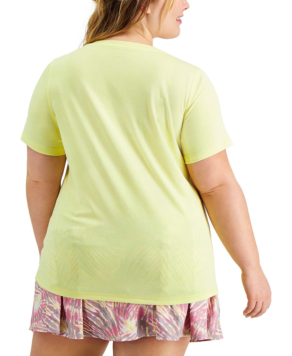Ideology Women's Yellow Plus Size Rapidry V-Neck T-Shirt Size 2X