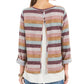 Style & Co Women's Striped Layered Look Sweater Purple Size Petite M