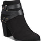 Material Girl Women's Melany Faux Suede Ankle Booties Black Size 9.5 M