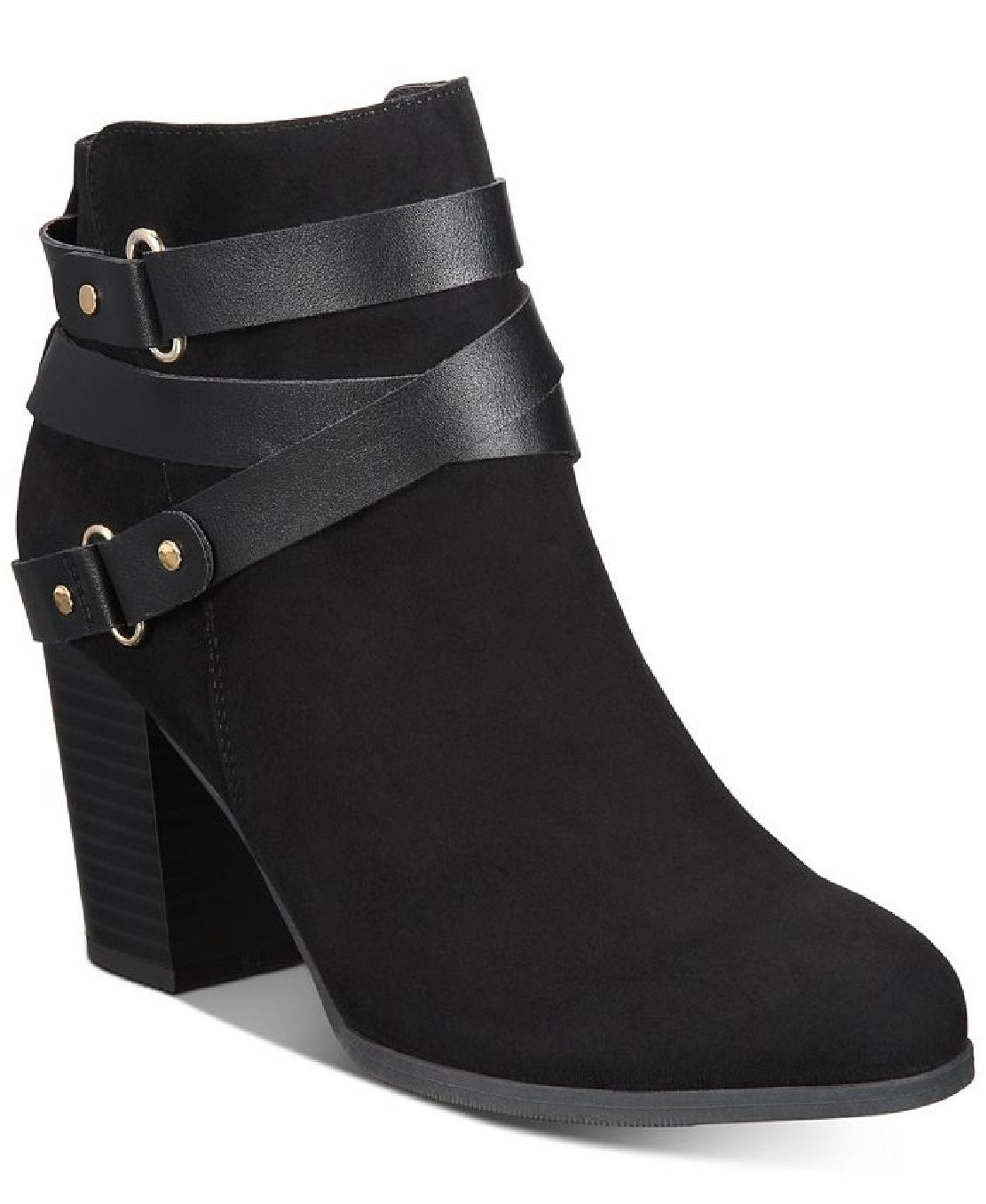 Material Girl Women's Melany Faux Suede Ankle Booties Black Size 9.5 M