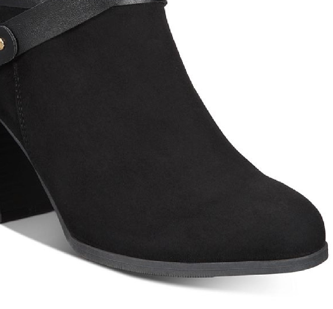 Material Girl Women's Melany Faux Suede Ankle Booties Black Size 9.5 M