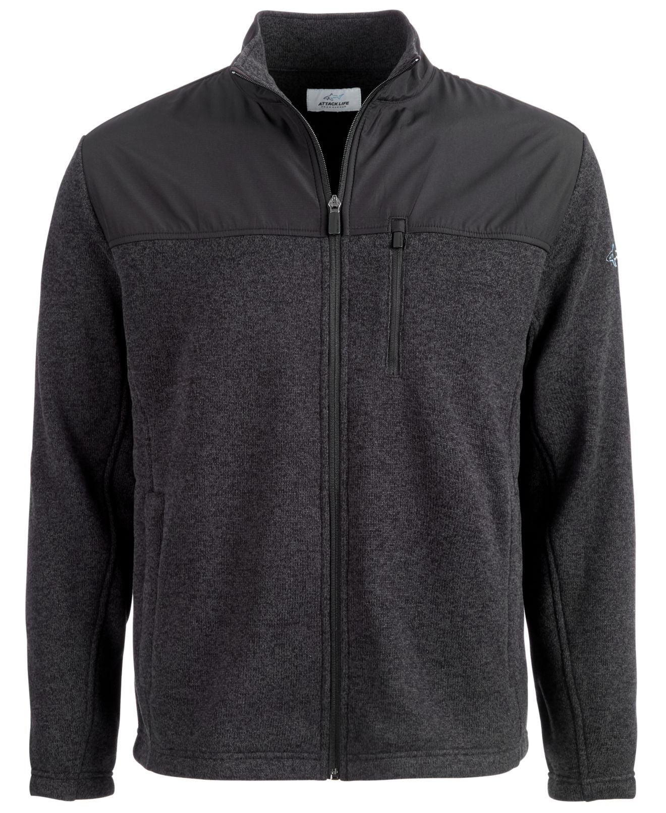Attack Life By Greg Norman Men's Stretch Colorblock Athletic Jacket Black Size Medium