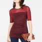 INC International Concepts Women's Ruched Illusion Top Red Size X-Large