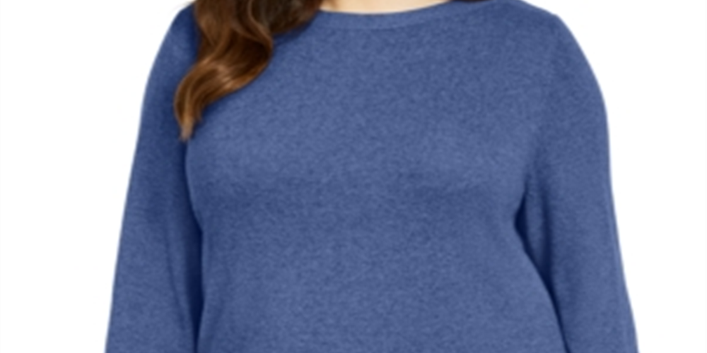 Karen Scott Women's Tunic Sweater Blue Size 0X