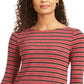 Charter Club Women's Heather Long Sleeve Top Red Size X-Small