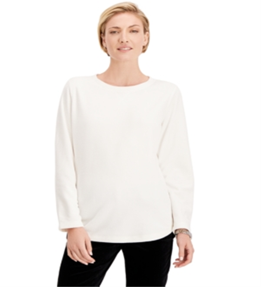 Karen Scott Women's Sport Fleece Sweatshirt White Size Medium