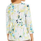 JM Collection Women's 3/4 Sleeve Novelty Printed Jacquard Top Green Size XX-Large