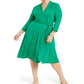 Charter Club Women's V Neck Belted Dress Green Size 2X