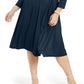 Charter Club Women's V Neck Belted Dress Blue Size 4X