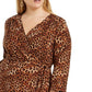 Charter Club Women's Plus Reversible Tie Waist Dress Brown Size 4X
