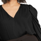 Bar III Women's Long Sleeve V Neck Top Black Size Large