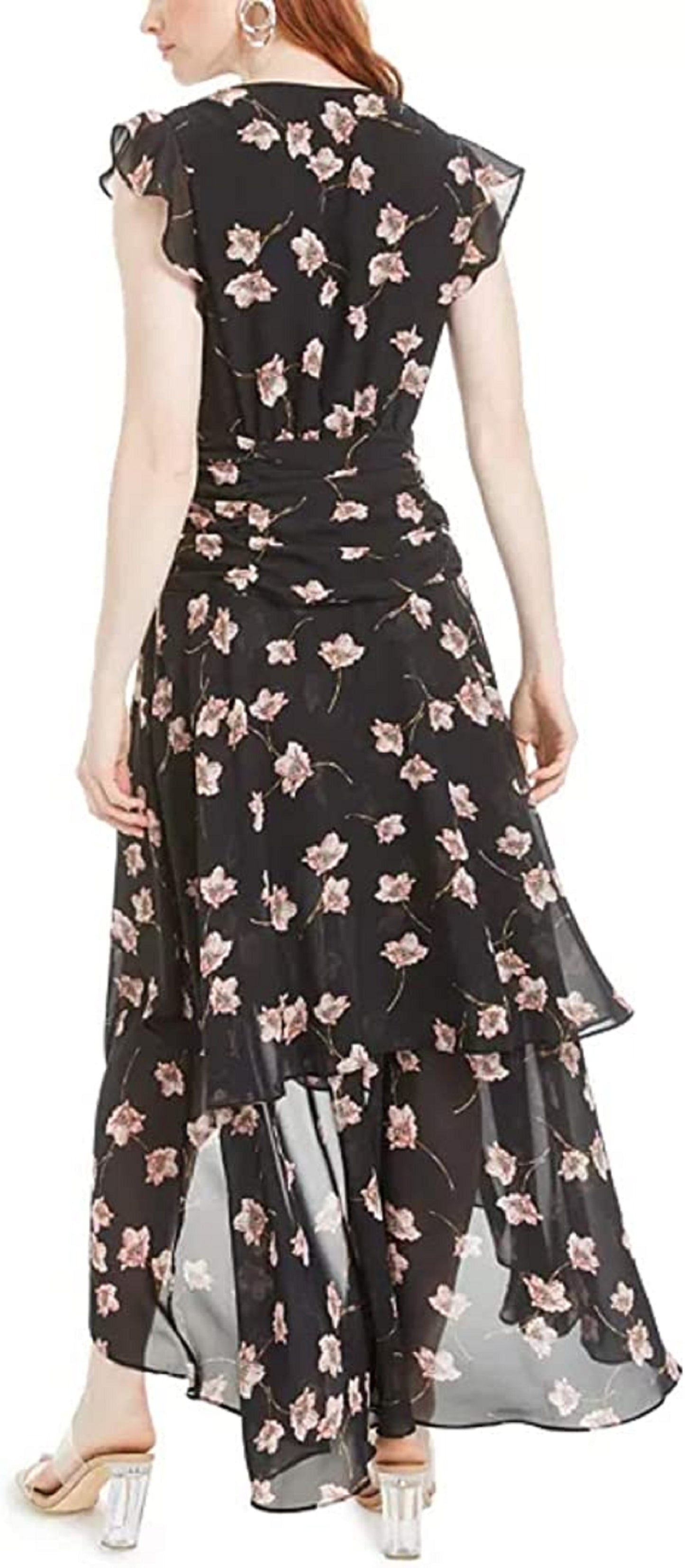 Bar III Women's High Low Maxi Dress Black Size 10