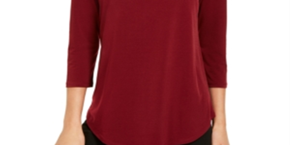 JM Collection Women's Keyhole Top Red Size Medium