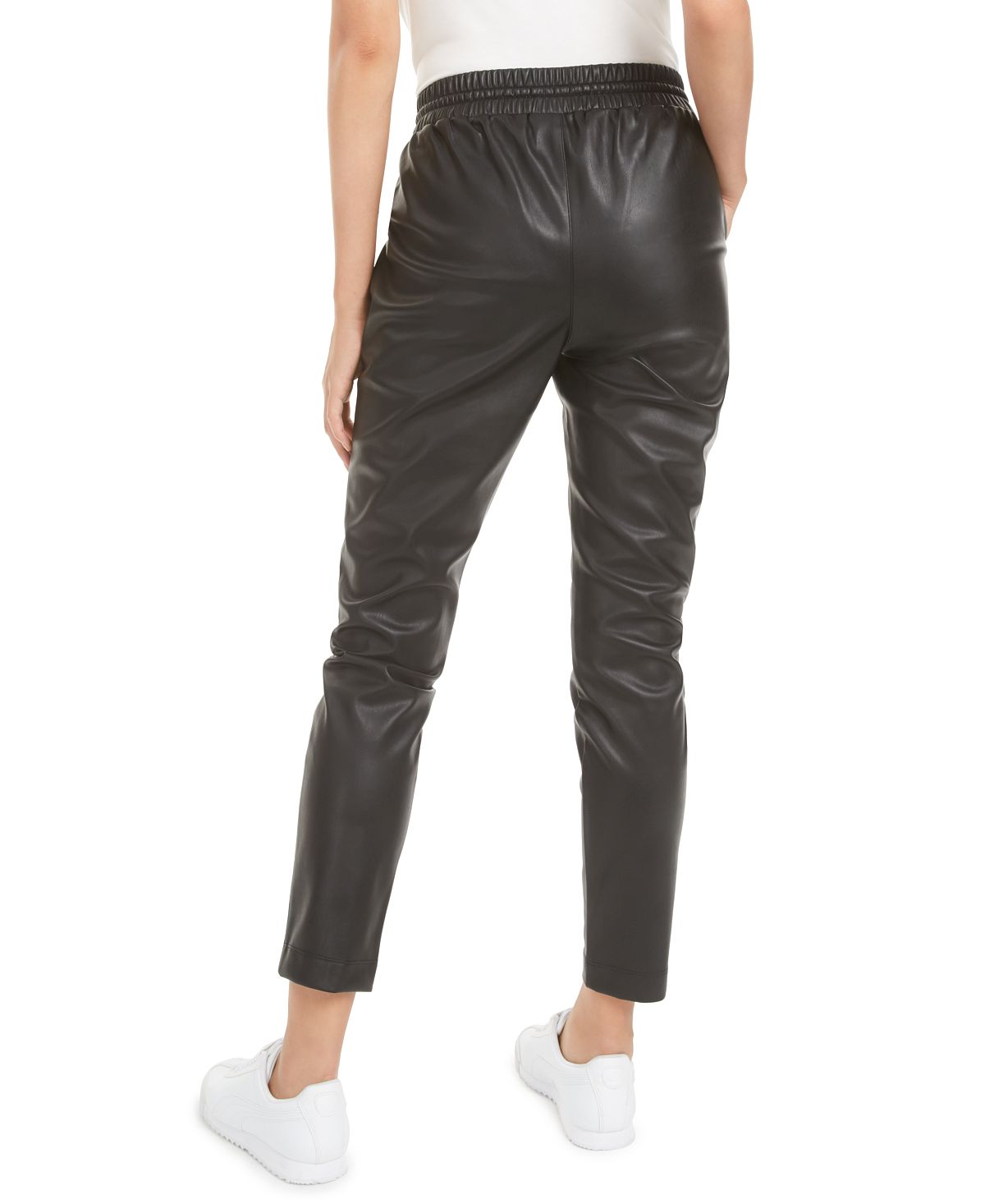 Bar III Women's Faux Leather Pants Black Size Large