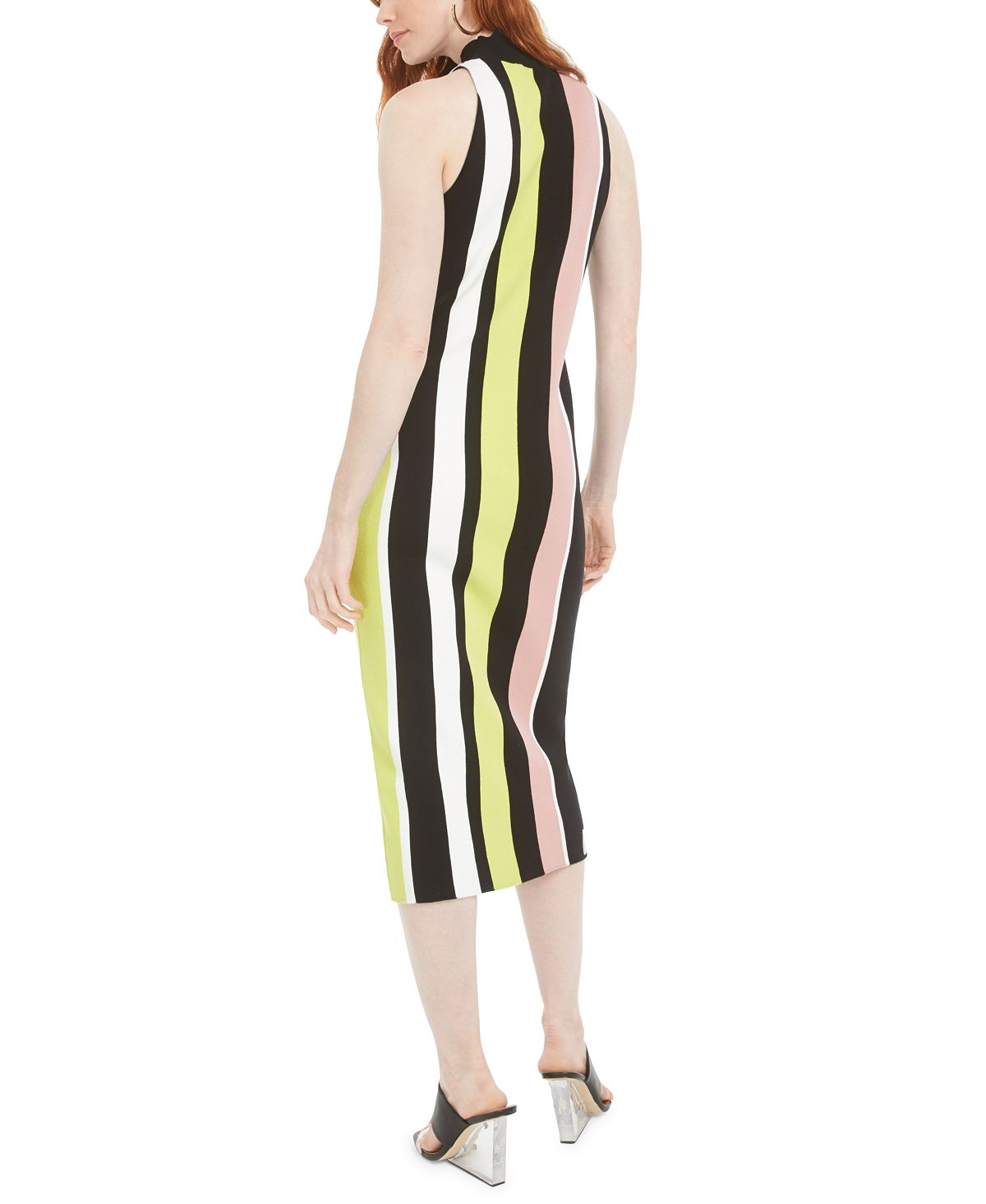 Bar III Women's Striped Sweater Dress Black Size X-Large