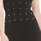 Bar III Women's Beaded Sleeveless Square Neck Tank Top Black Size XX-Large