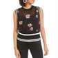 Bar III Women's Semi Sheer Floral Print Top Pink Size Small