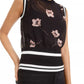 Bar III Women's Semi Sheer Floral Print Top Pink Size Small