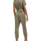 Bar III Women's Zip Front Jumpsuit Green Size Small
