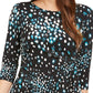Alfani Women's Blue Printed Top Size Petite Small