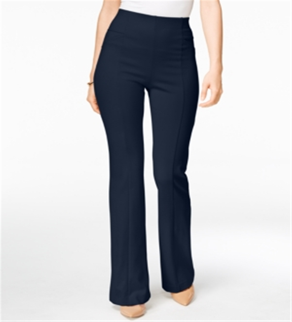 INC International Concepts Women's High Waist Bootcut Pants Blue Size 16