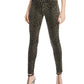 INC International Concepts Women's Animal Print Curvy Fit Skinny Pants Green Size 0