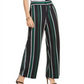 INC International Concepts Women's Striped Wide Leg Pants Black Size 8