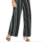INC International Concepts Women's Striped Wide Leg Pants Black Size 8