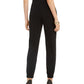 INC International Concepts Women's Animal Print Side Seam Joggers Black Size XX-Large
