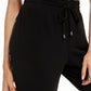 INC International Concepts Women's Animal Print Side Seam Joggers Black Size XX-Large
