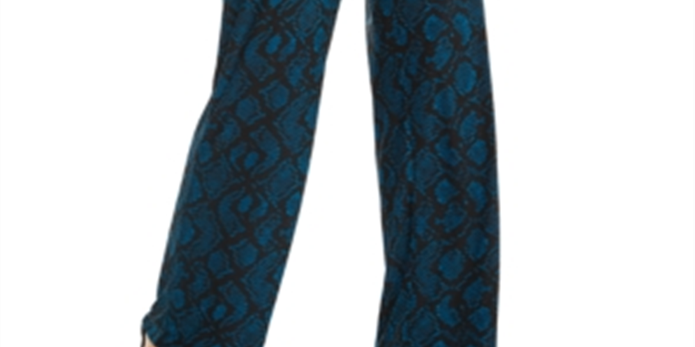 INC International Concepts Women's Animal Print High Rise Casual Pants Green Size Medium