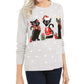 Karen Scott Christmas Cats Sweater Gray Size Petite SM