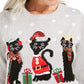 Karen Scott Christmas Cats Sweater Gray Size Petite SM