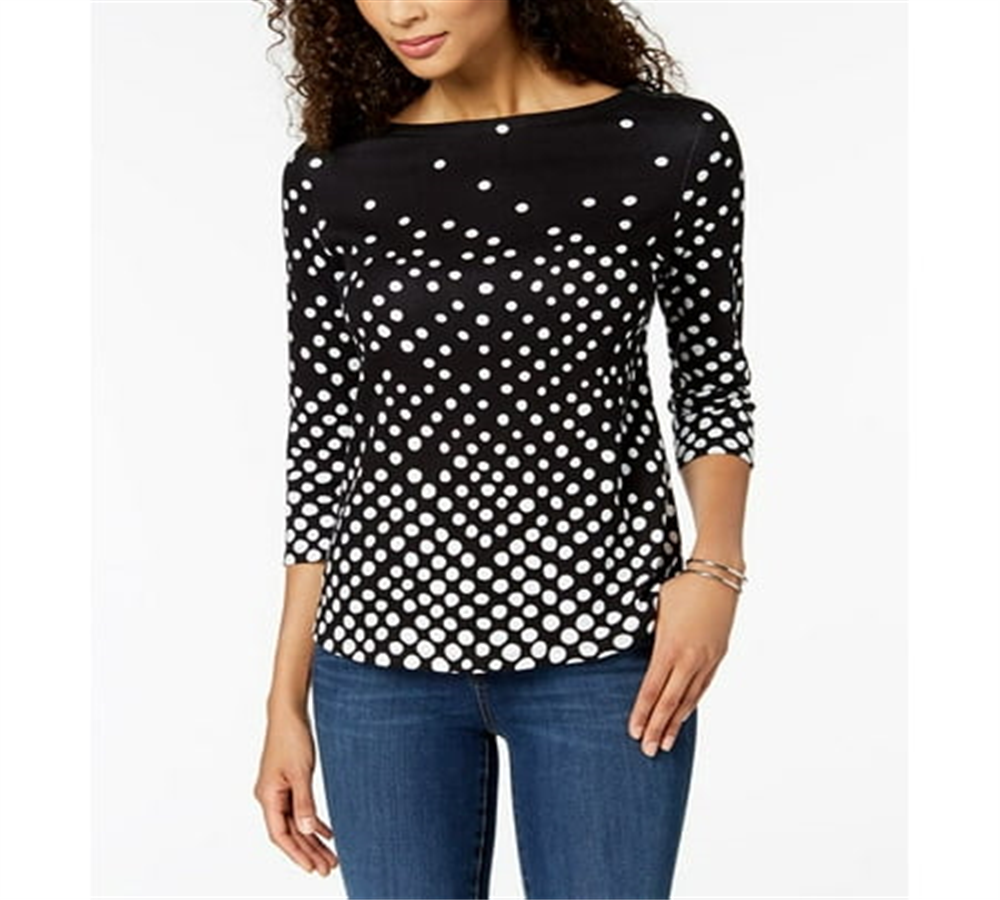 Charter Club Women's Black Pima Cotton Top Size Small