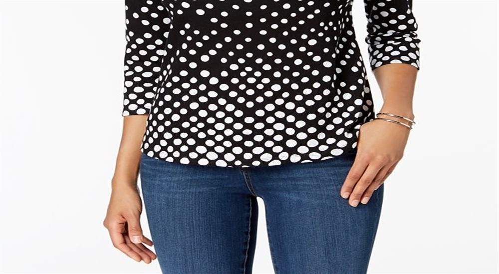 Charter Club Women's Black Pima Cotton Top Size Small