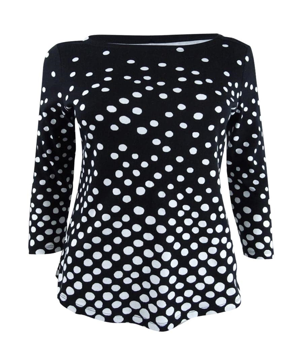 Charter Club Women's Black Pima Cotton Top Size Small