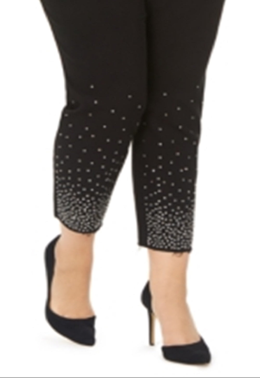 INC International Concepts Women's Tummy Control Embellished Skinny Jeans Black Size 22W