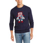 Club Room Men's Robot Pima Cotton Graphic Crewneck Sweater Blue Size Small