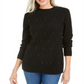 Karen Scott Women's Beaded Cable Mock Neck Sweater Black Size Large