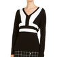 INC International Concepts Women's Colorblocked Sweater Black Size X-Small