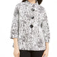 JM Collection Women's Textured Animal Print Jacket White Size X-Large