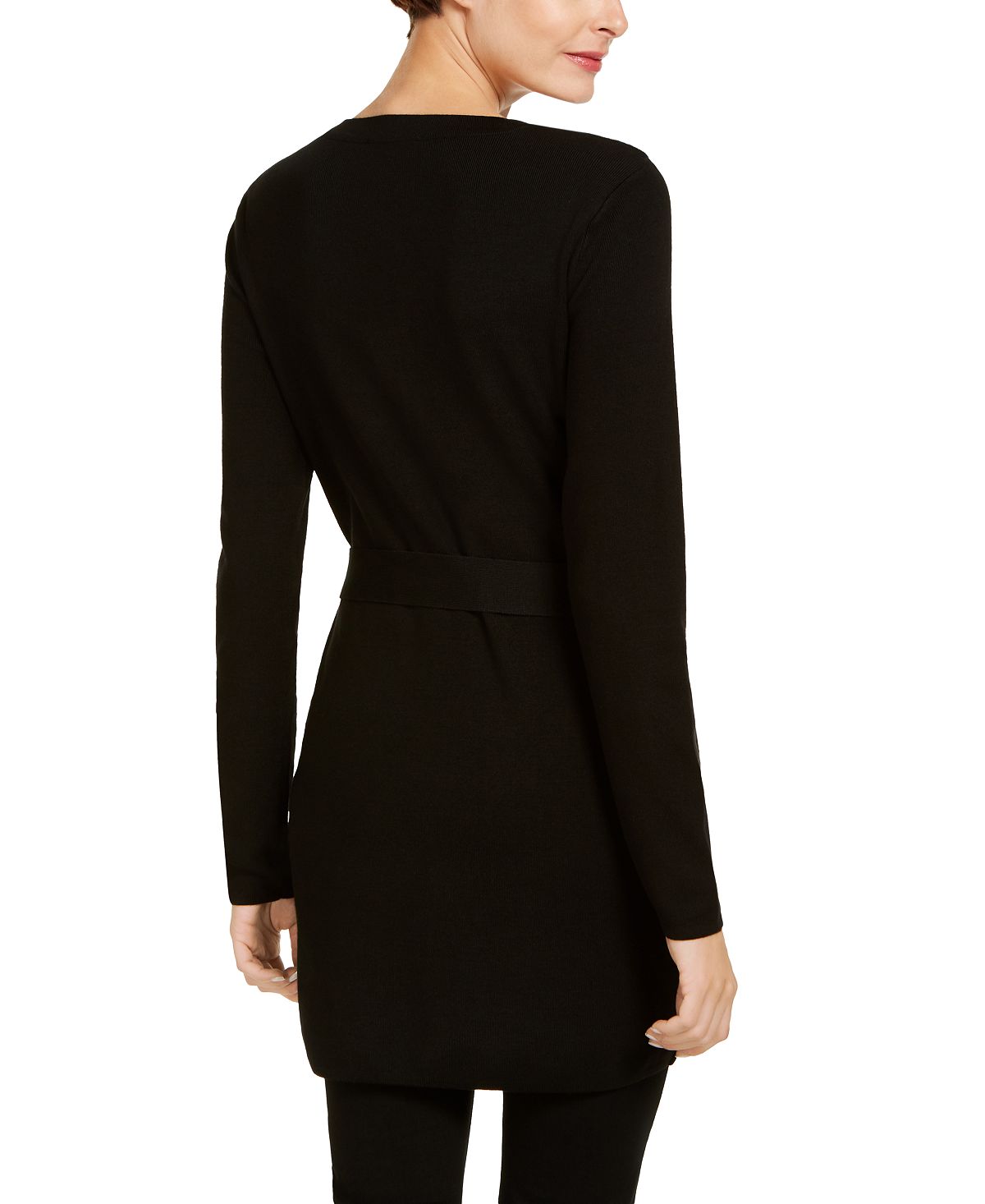 INC International Concepts Women's Long Sleeve Above the Knee Sheath Dress Black Size Large