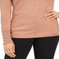 JM Collection Women's Metallic V Neck Sweater Pink Size X-Large