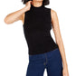 Bar III Women's Mock Neck Ribbed Tank Top Sweater Black Size XX-Large