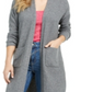 Bar III Women's Open Front Duster Cardigan Gray Size Medium