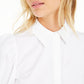 Bar III Women's Victorian Puff Sleeve Top White Size 2XS