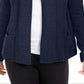 Charter Club Women's Cotton Cropped Cardigan Blue Size Petite Medium