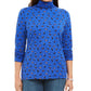 Karen Scott Women's Long Sleeve Turtleneck Printed Top Blue Size XX-Large