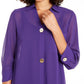 Alfani Women's Chiffon Three Button Tunic Purple Size XX-Large